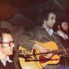 José Afonso, Fausto Bordalo Dias e Adriano Correia de Oliveira em actuação na Quinta de Mor, 9 de Março de 1977.